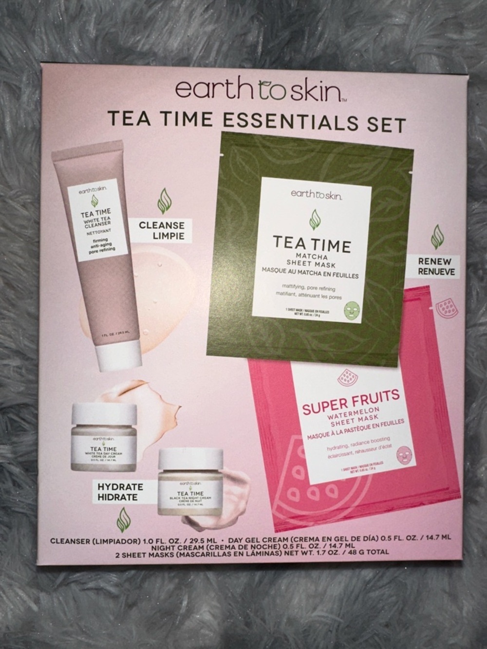 Earth to Skin Tea Time Essentials Set Matcha Watermelon White Tea - NIB